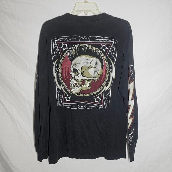 2012 biker grunge skull emo long sleeve tee - Picture 1 of 6